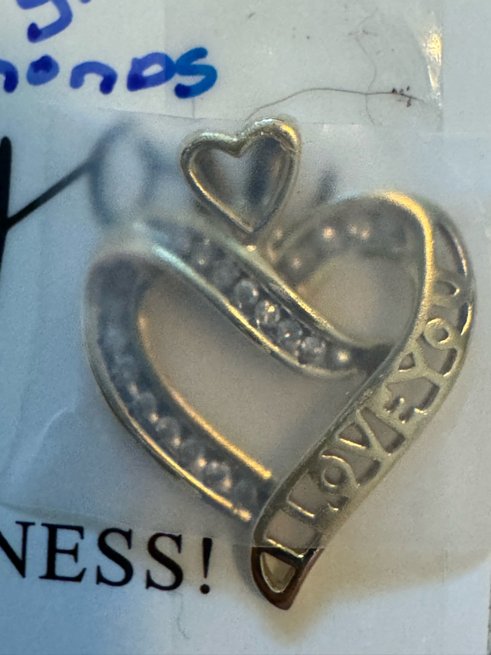 10k real gold Heart Pendant Necklace with Pavé  diamonds